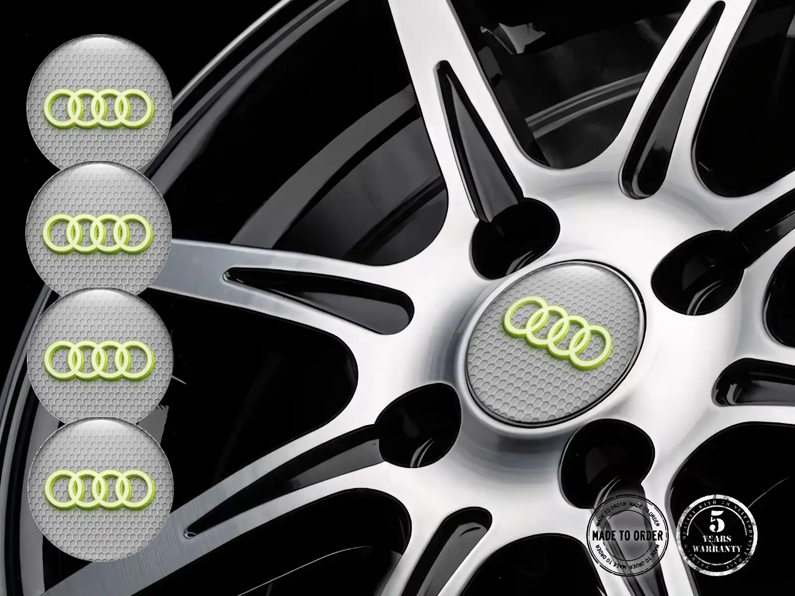 Audi Marca de Emblema Rueda Pegatina Silicona Estilo